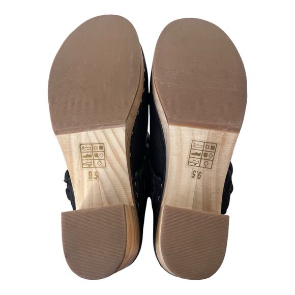 Dolce Vita Hila Braided Block Heel Mule Clogs Black Leather 9.5 - Picture 7 of 8